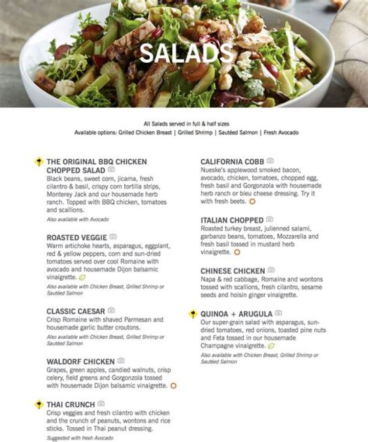 Dine In Menu | California Pizza Kitchen