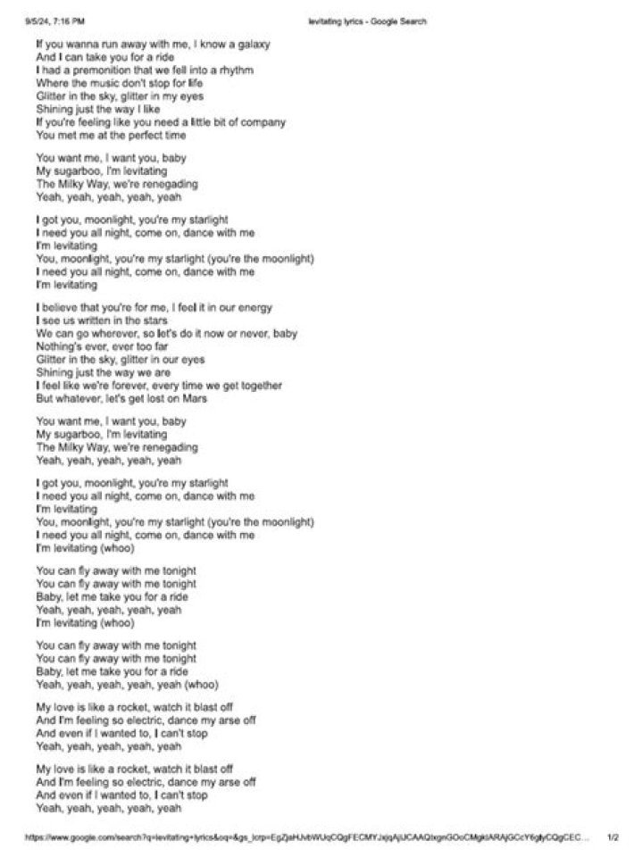 Stunning Levitating Lyrics: A Musical Experience Like No Other