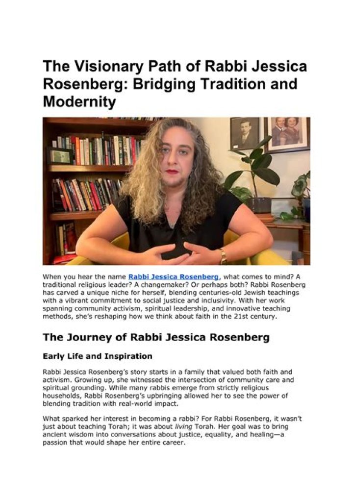 The Unstoppable Rabbi Jessica Rosenberg: Breaking Boundaries Of Gender And Faith